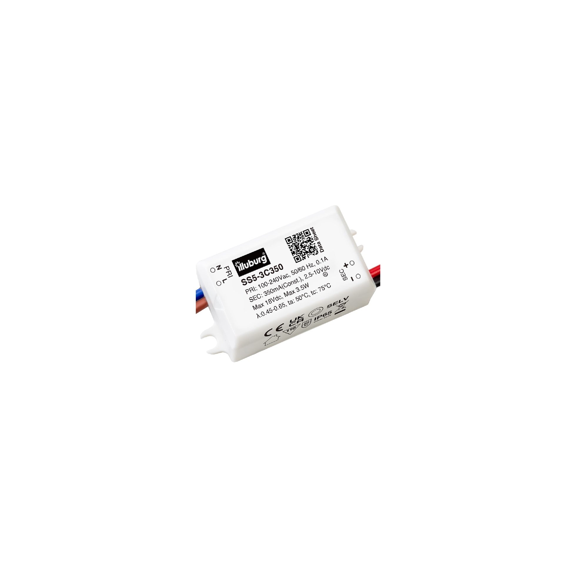 Constant Current LED Driver illuburg SS5-3C350 IP65 350mA 2.5-10VDC