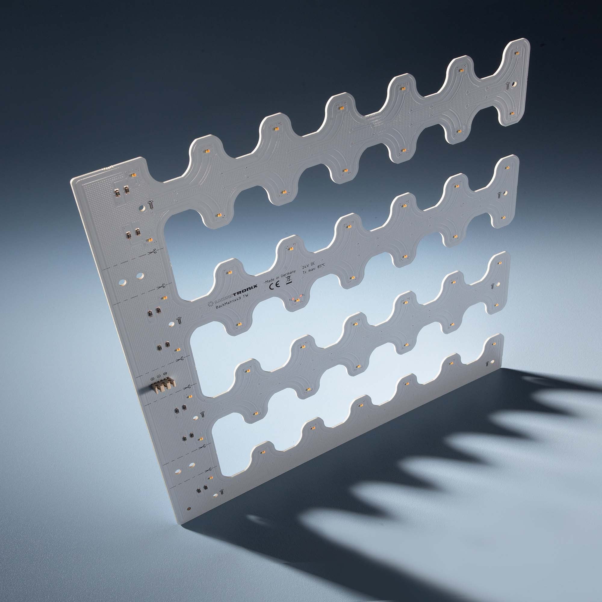 BackMatrix-49-2080 Ultra-wide light distribution Nichia Cube LED Module 49 LEDs 28x28cm 24V 2700K Warm White 1190lm  (14000 lm/sqm) - module view 2