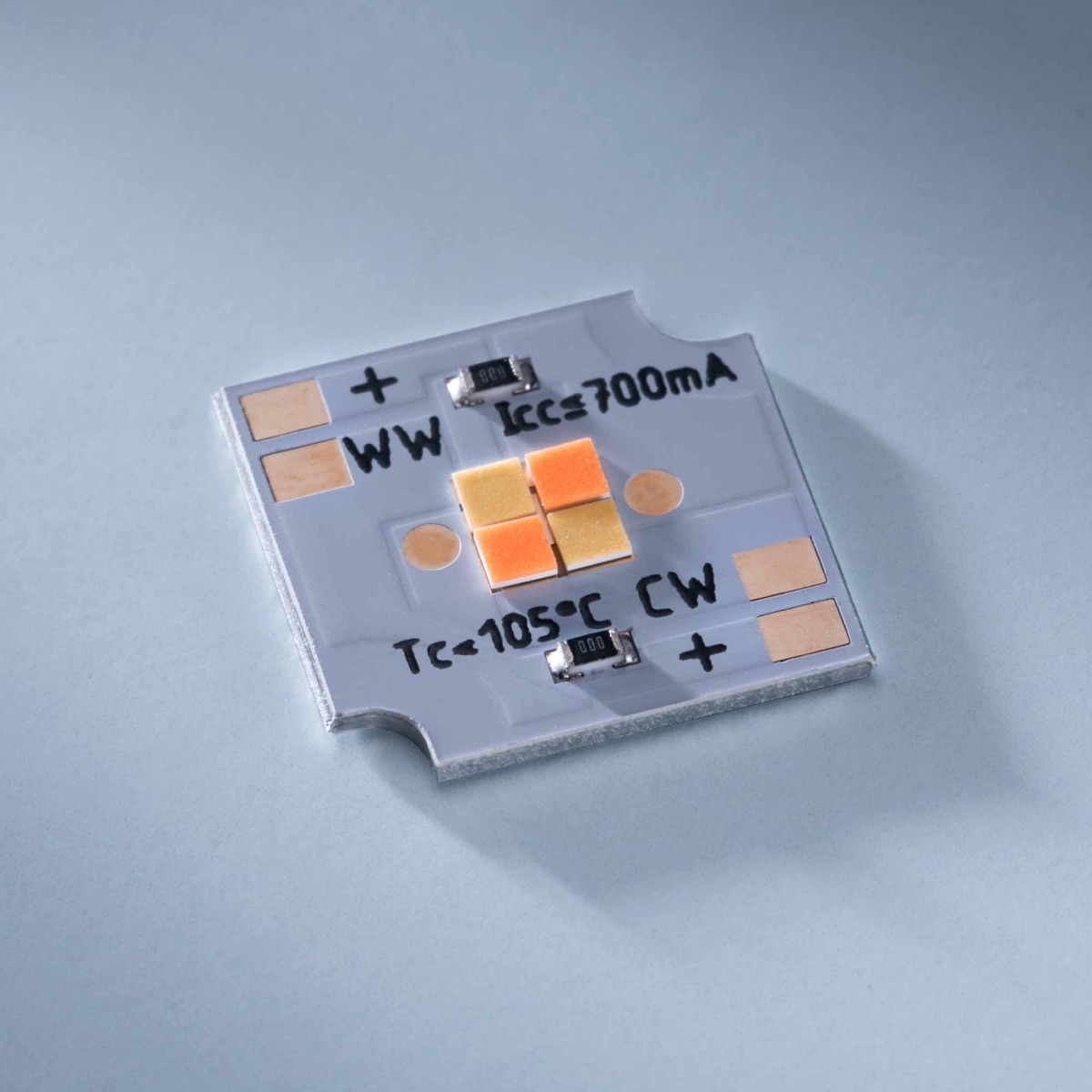 Módulo LED Configurable Nichia CSP SmartArray-Q4-TW de 2 canales, TW, Dynasolis, Dos colores, 4 LEDs, 13x13mm, Made in Germany (450 lm)