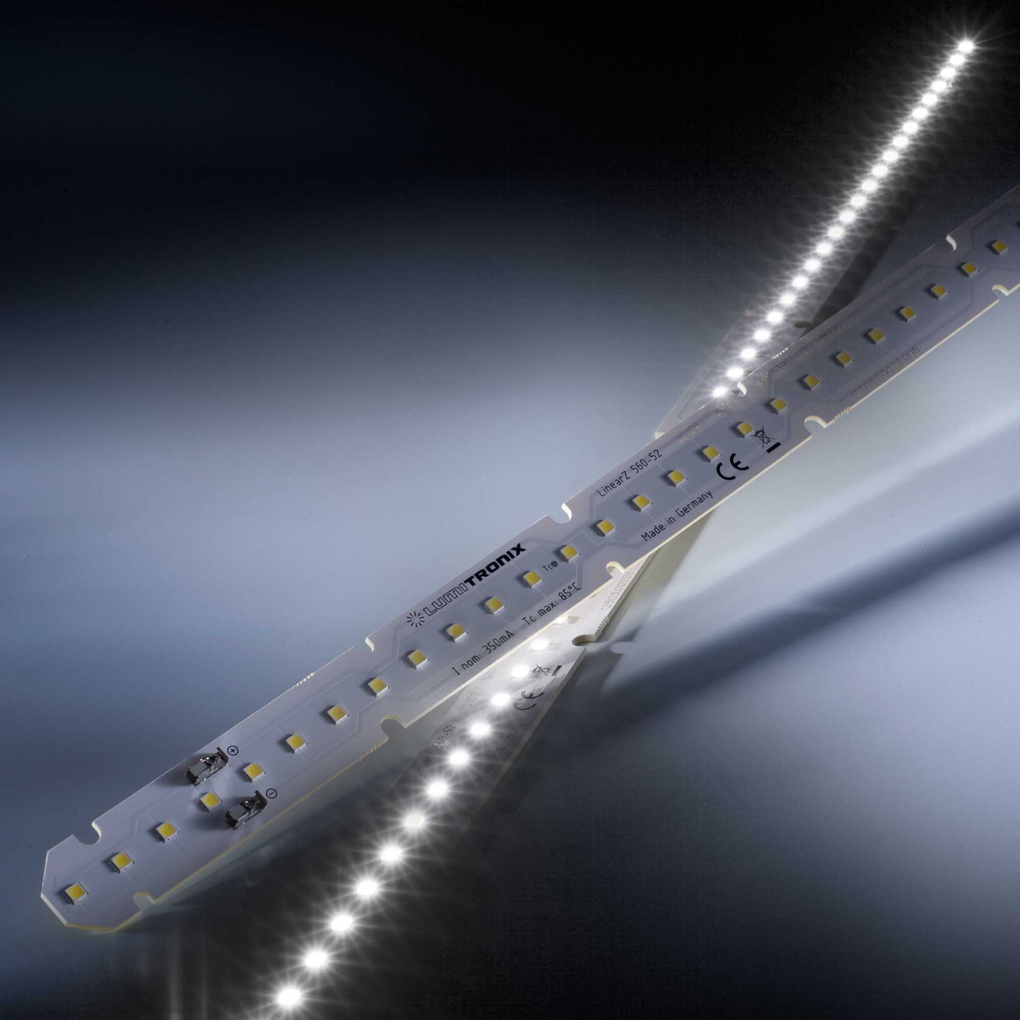 LumiBar-52-3098+ Nichia tira LED Optisolis CRI99 D50 blanco puro 5000K 1504lm 28PPF 350mA 37,5V 52 LEDs módulo de 56cm (2686lm/m 24W/m)