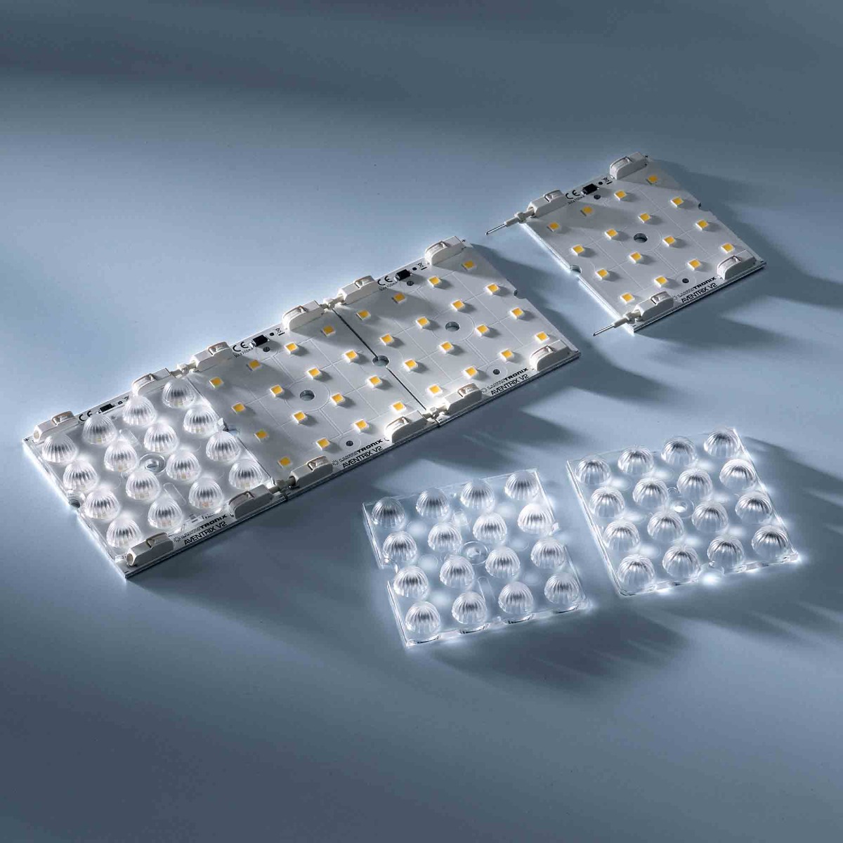 Módulo LED Configurable Nichia Aventrix Blanco CRI 70-90 1800-7800K 350mA 16 LEDs 5x6cm Interconectable con Opción de Lente (2600lm)