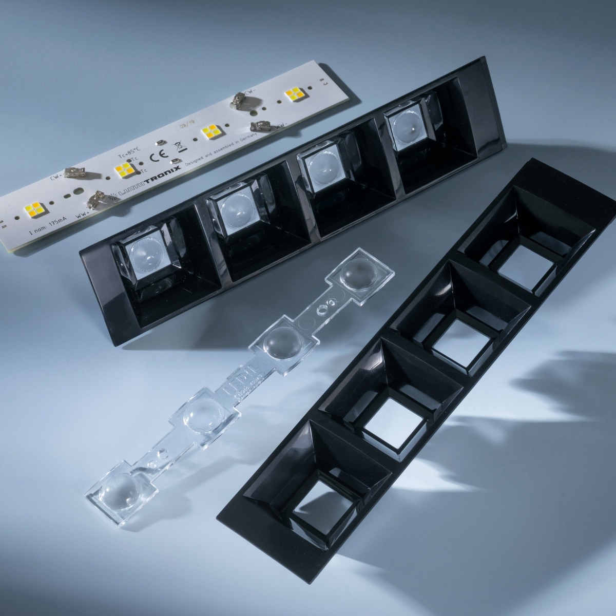 Módulo LED Configurable Nichia LumiBar Daisy Multicolor 2 canales Plug & Play, TW, Dynasolis, Módulo LED Bicolor Zhaga 16, 28, 56 x 2.8cm