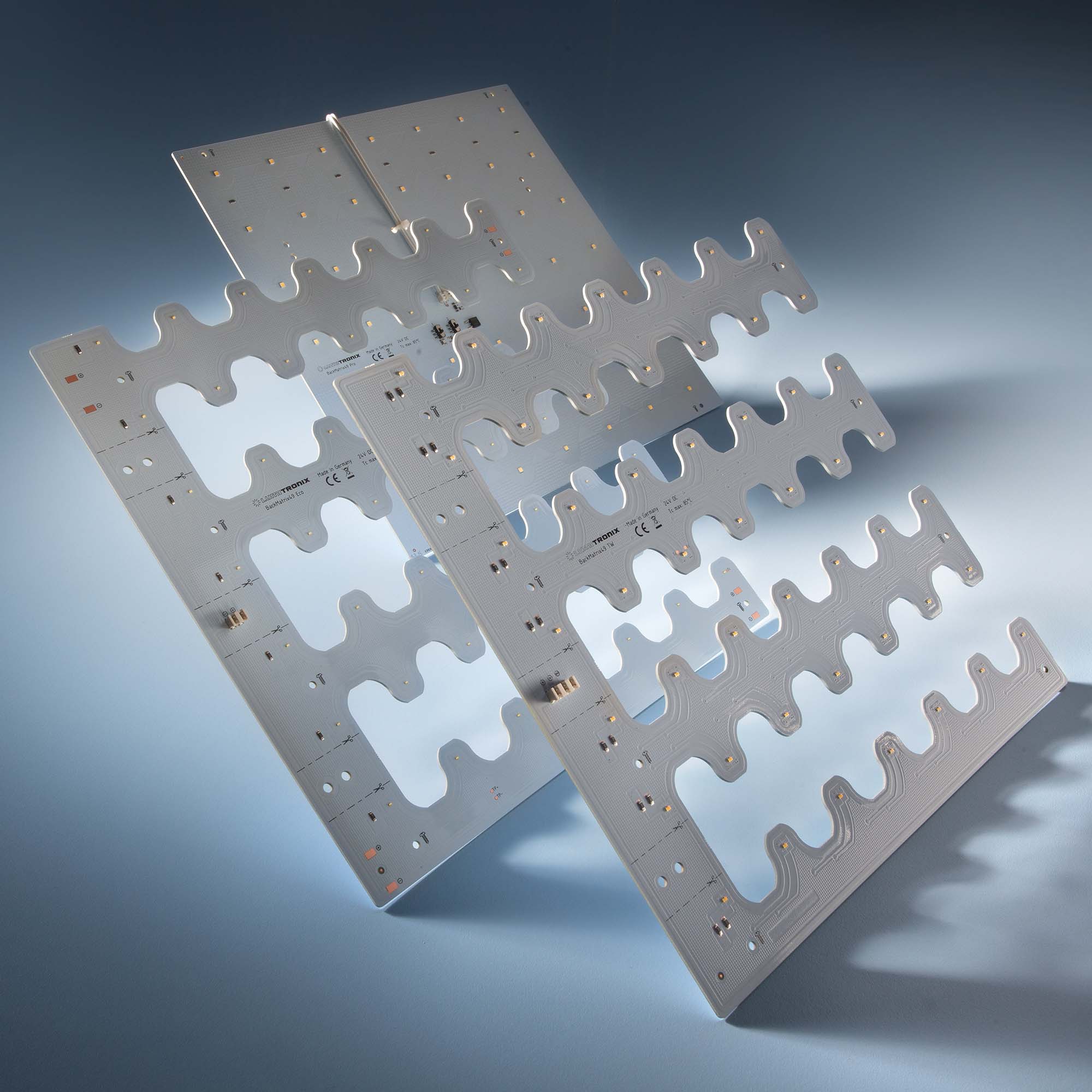 BackMatrix-49-2080 Módulo LED Nichia blanco puro CRI80 5000K 1300lm 49 LEDs 24V 10,9W 180° 28x28cm (16000 lm/m²)