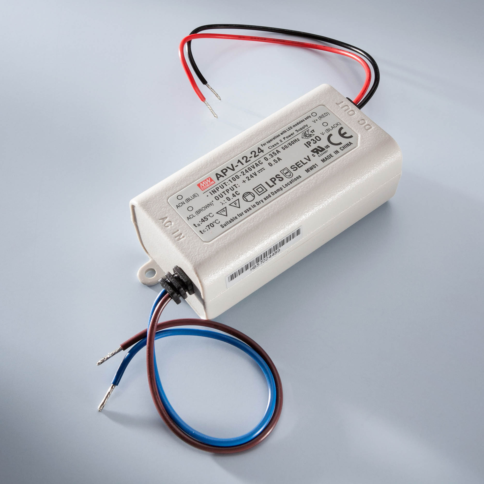 MEAN WELL transformador de tensión constante APV-12-24 IP20 230V a 24V 5A 12W