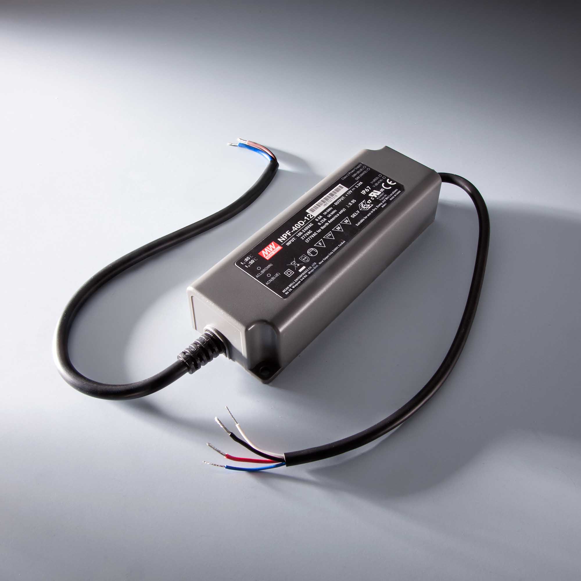 MEAN WELL transformador de tensión constante NPF-90D-12 IP67 230V a 12V 7.5A 90W