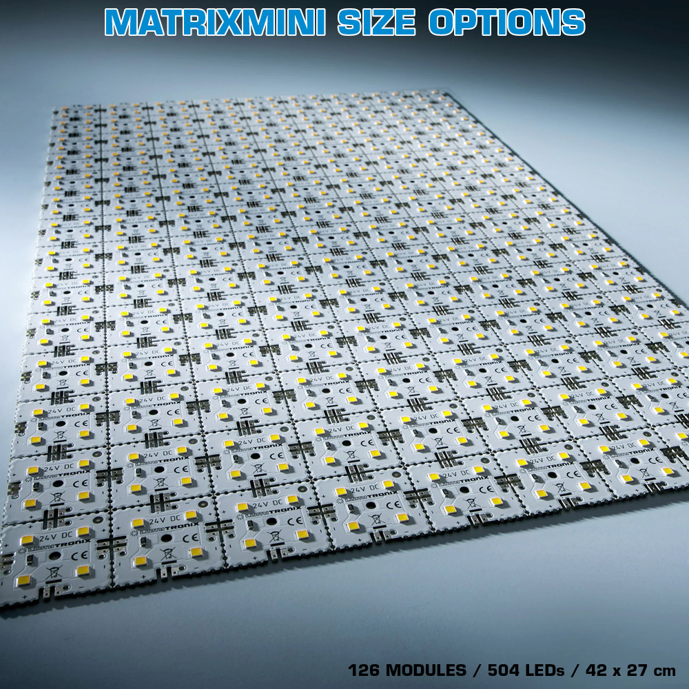 Módulo LED Configurable Nichia MatrixMini blanco CRI 70-99 1800-7800K 12/24/48V 4-504 LEDs 3-42cm (125.000lm/m²)
