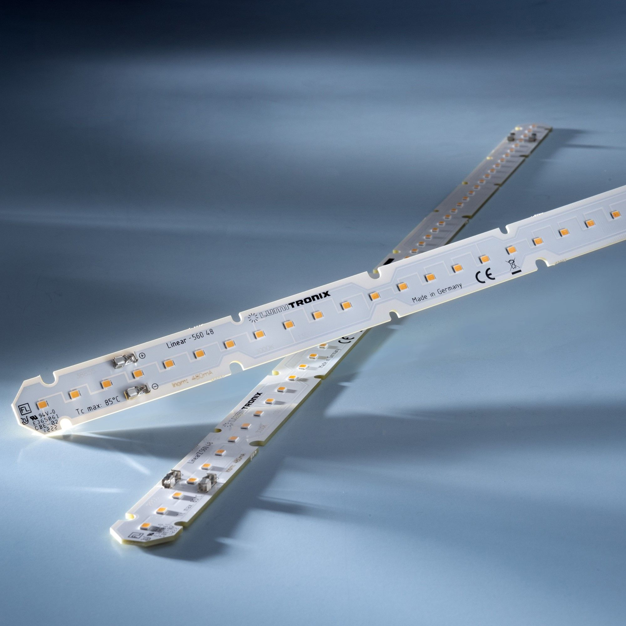 LumiBar-56-3090 Samsung tira LED blanco cálido CRI90 3000K 1300lm 500mA 15V 48 LEDs 56cm módulo (2320lm/m 14W/m)