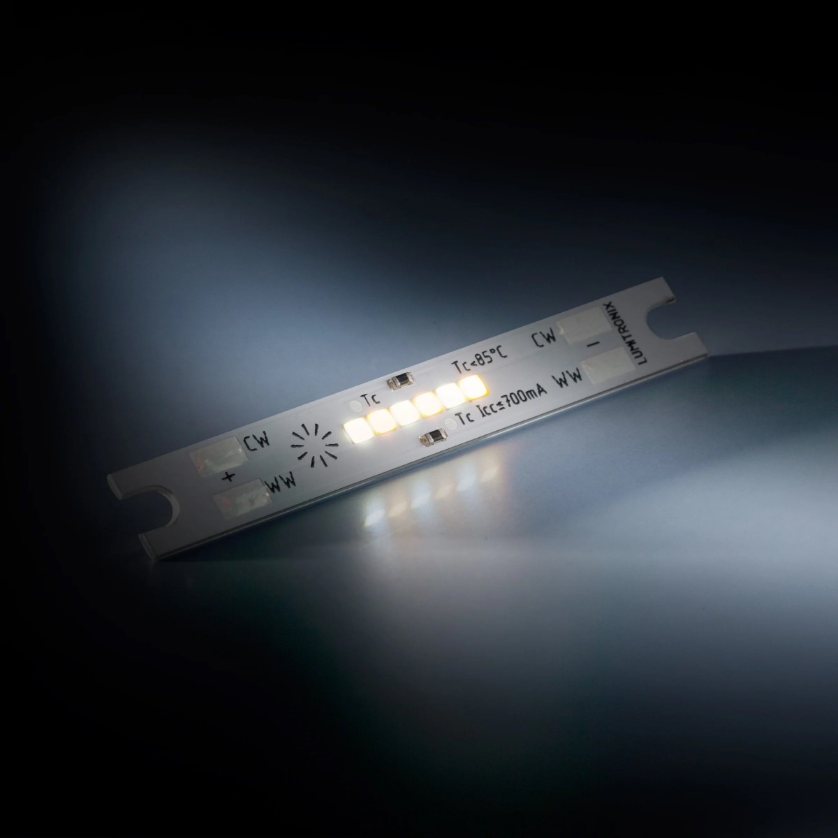 Módulo LED Configurable Nichia CSP SmartArray-L6-TW de 2 canales, TW, Dynasolis, bicolor, 6 LED, 50x7mm (675lm)