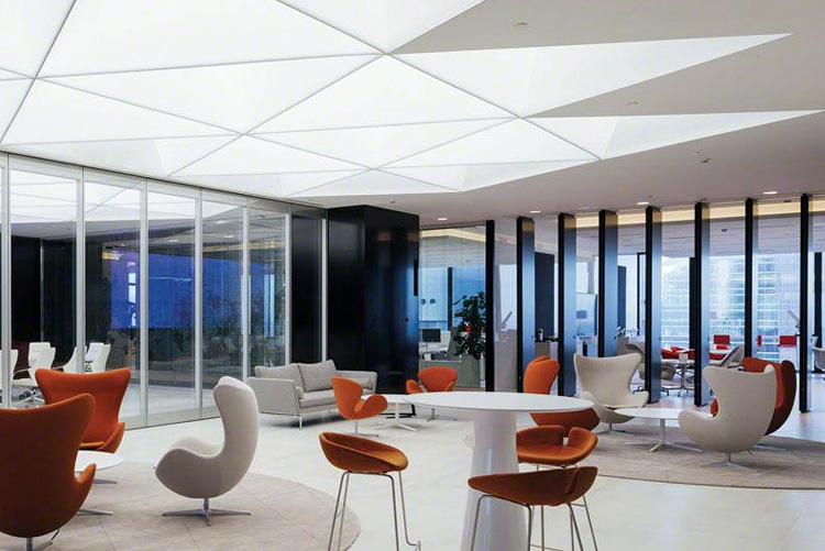 Iluminación general para aplicaciones comerciales y empresariales con techo tensado